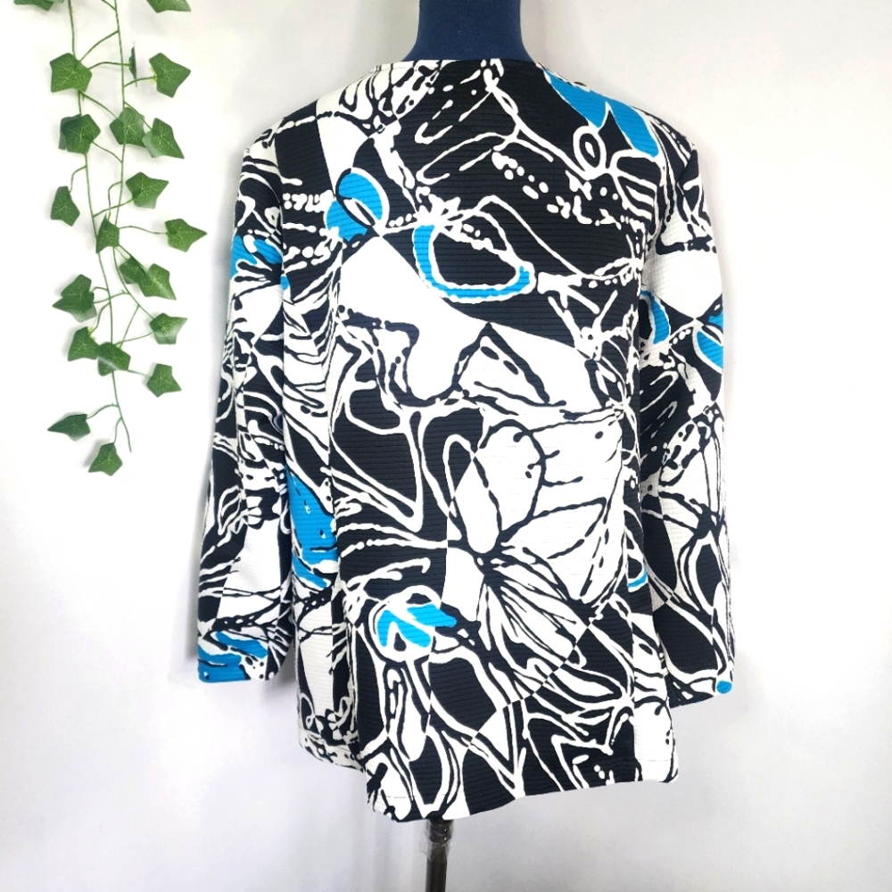 Maggie Barnes Abstract Design Open Front Blazer J… - image 5